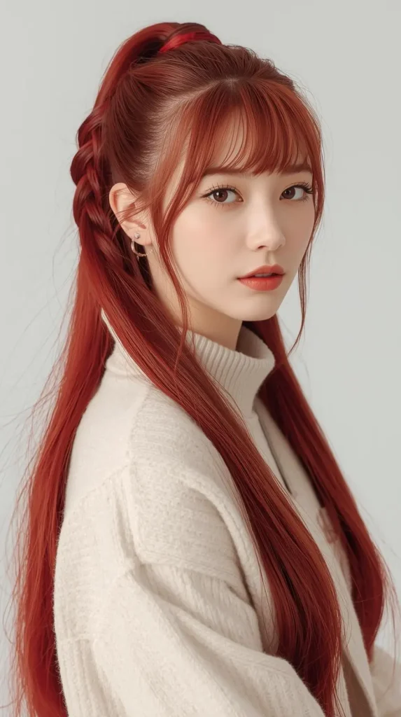 Aespa Winter Inspired Red Braid