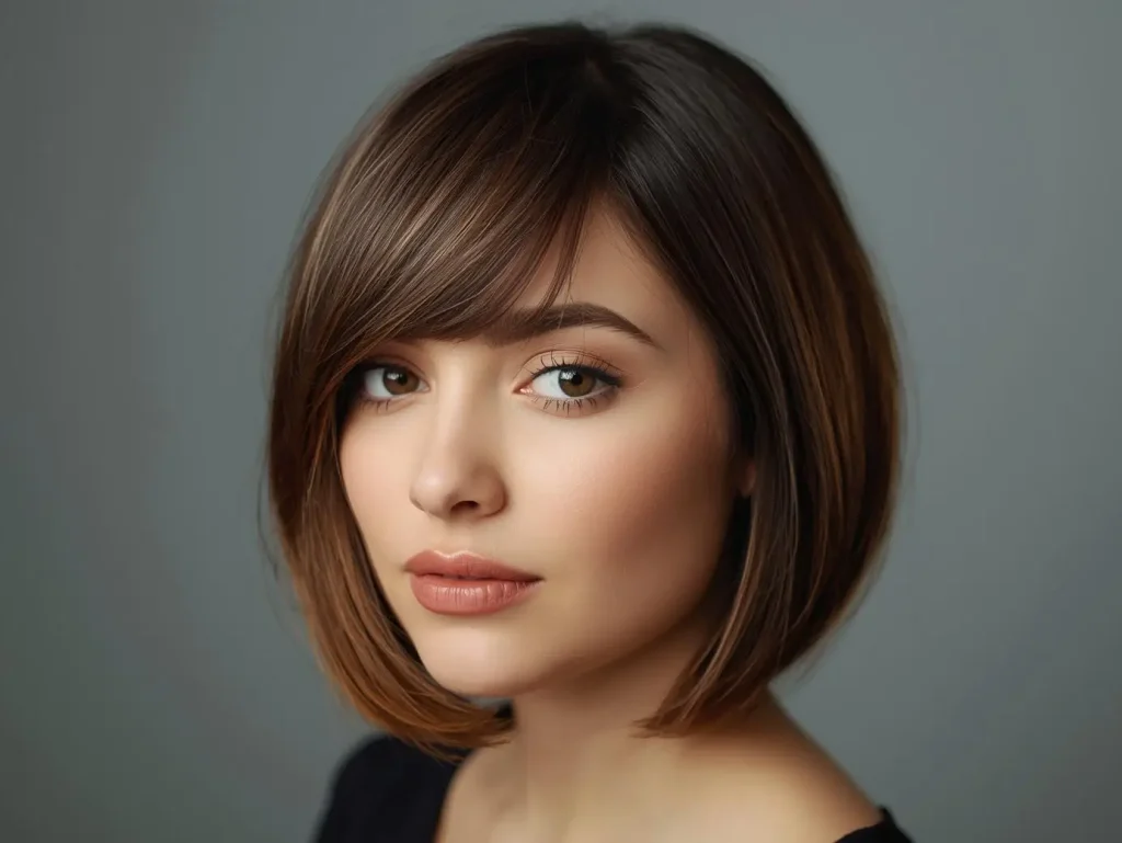 Best Side Swept Bang Style For round face