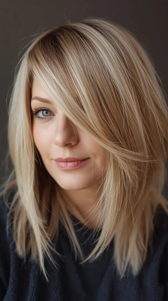 Butterfly haircut for medium hair blond