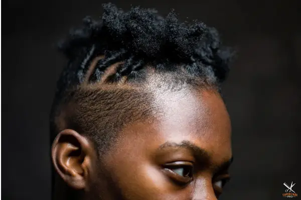 Micro Locs on Short Tapered Hair for a Sculpted Look