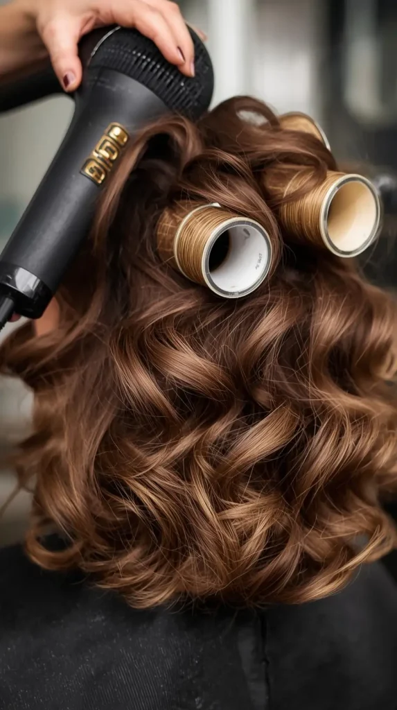 heat rolling hairstyle