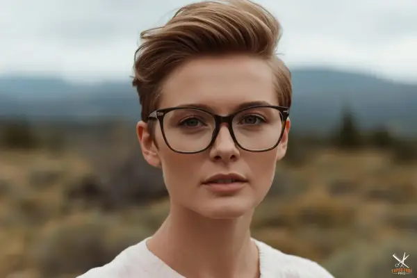 Short Haircut for Women With Thin Hair and Glasses