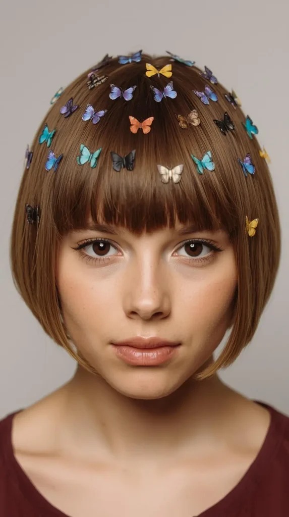 Butterfly Clip Layered Short Hair