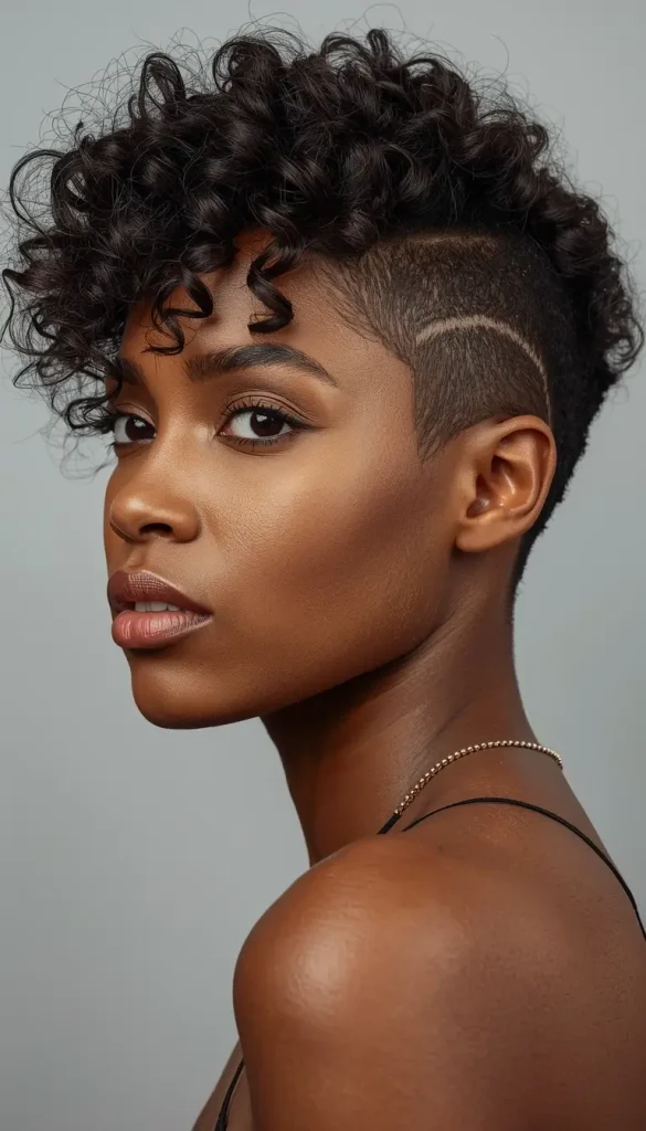Curly Short Wolf Cut with Controlled Bulk Removal