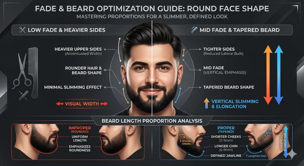 Fade and Length Optimization for Round Faces