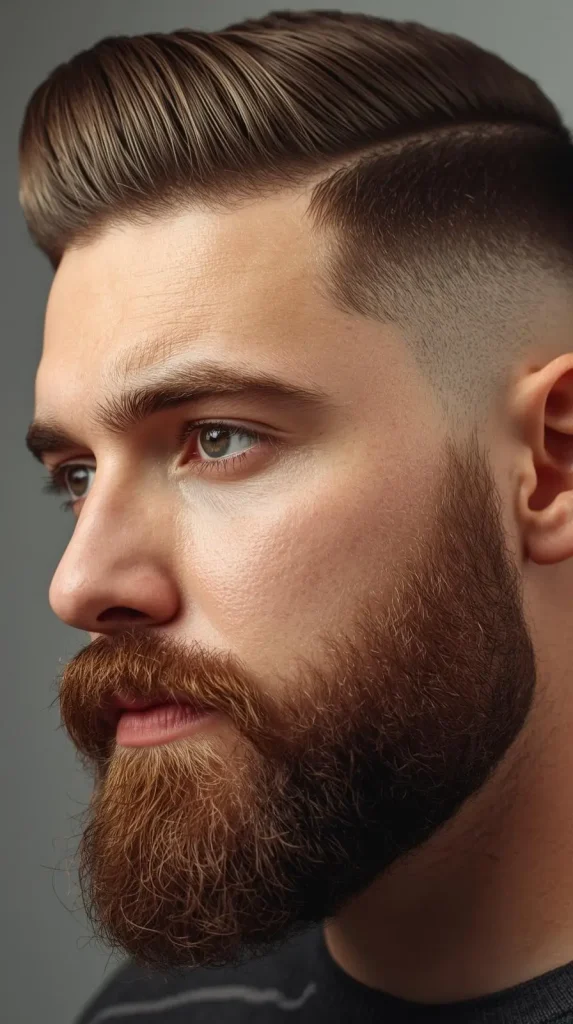 Mid Fade with Thick Beard
