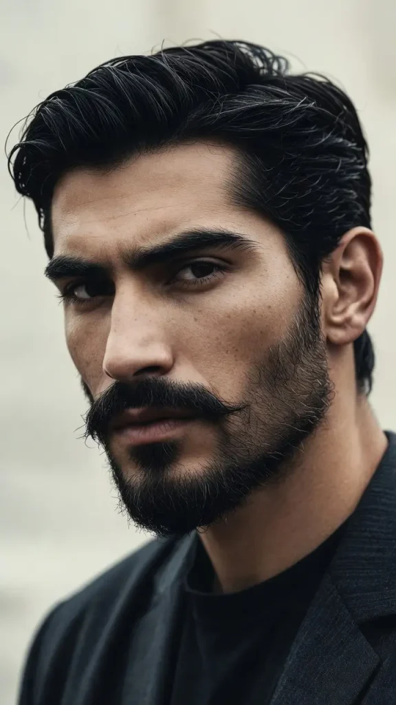Sharp Jawline Short Beard
