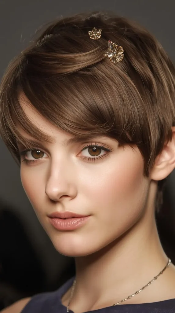 Short Hair with Decorative Clips