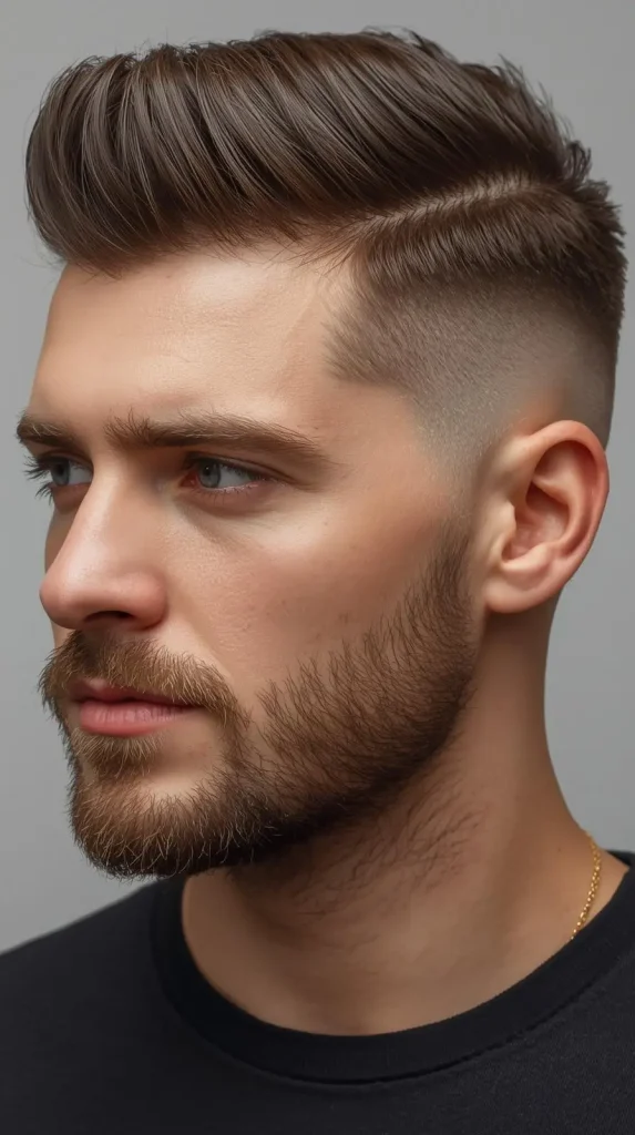 Short Quiff with Trimmed Beard
