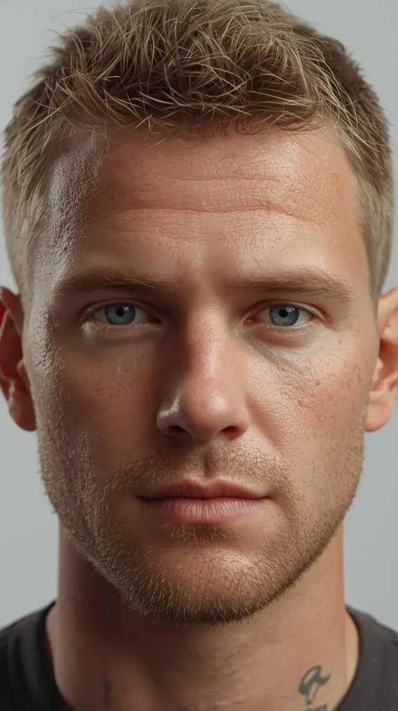 Short Textured Hair with Stubble Beard