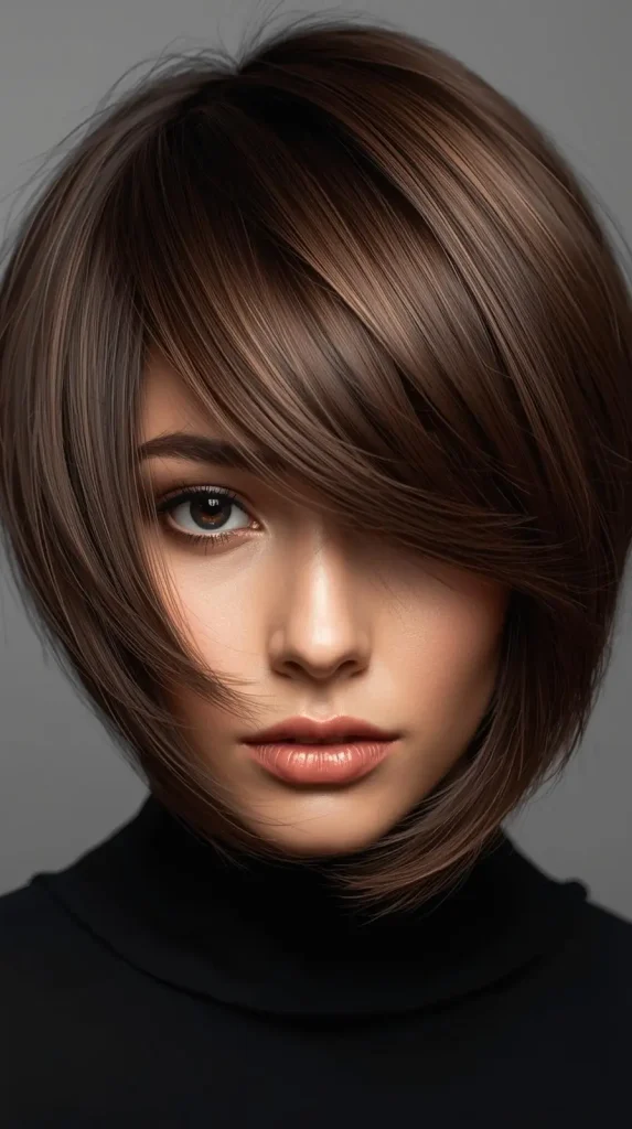 Short Wolf Cut with Soft Curtain Bangs