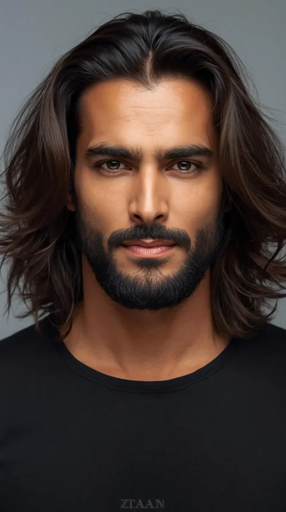 Shoulder Length Hair with Beard