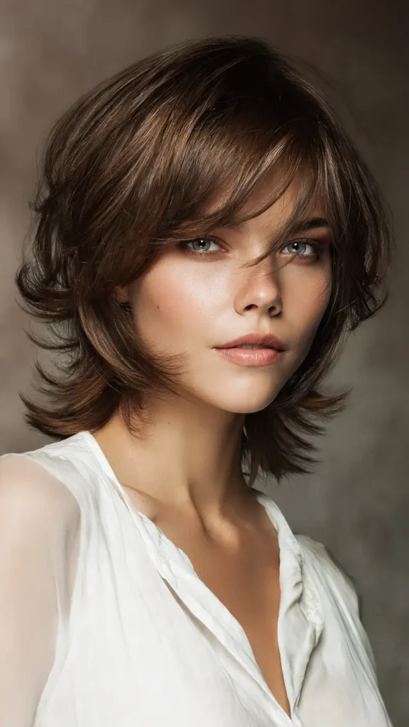 Shoulder-Length Short Wolf Cut with Extended Shape