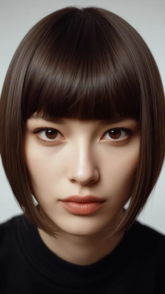 Sleek Center Part Y2K Short Hair
