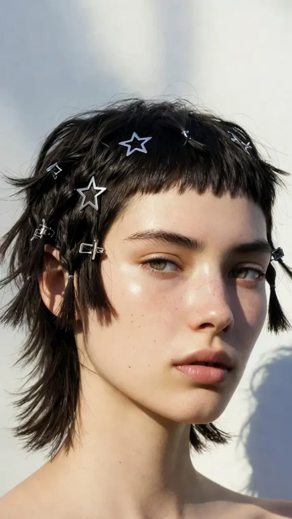 Star Clip Textured Short Hair