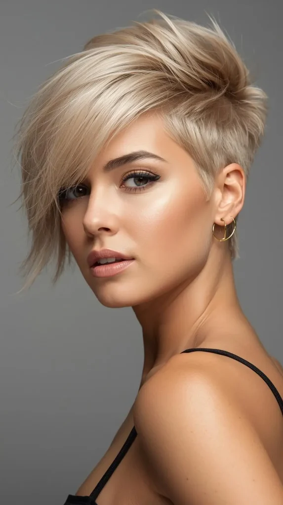 Very Short Wolf Cut with High Crown Volume