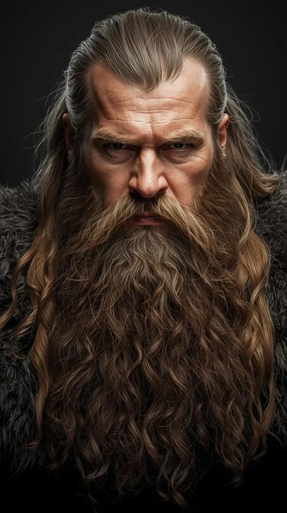 Viking Inspired Long Hair with Heavy Beard