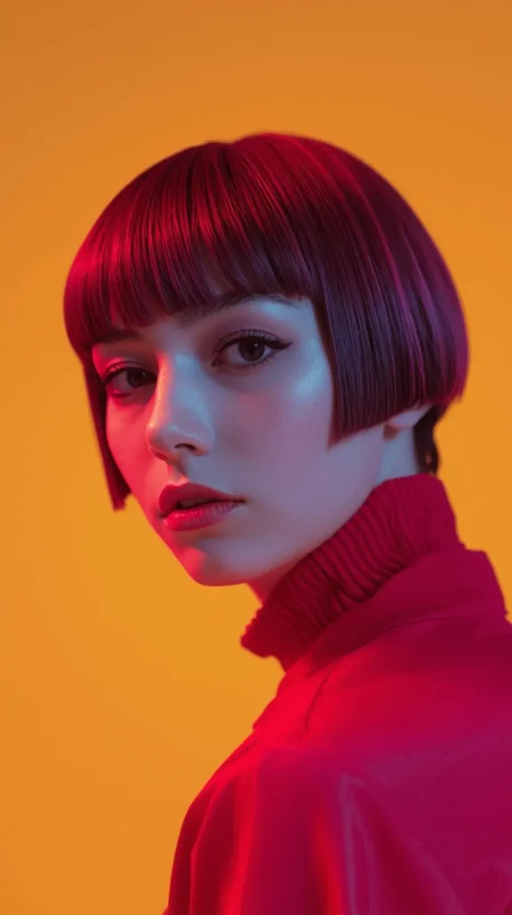 Y2K Short Hair with Blunt Bangs