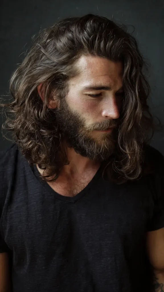 Long Hair with Tapered Beard