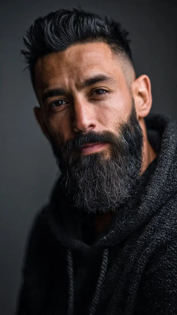 Low Taper Fade with Heavy Beard
