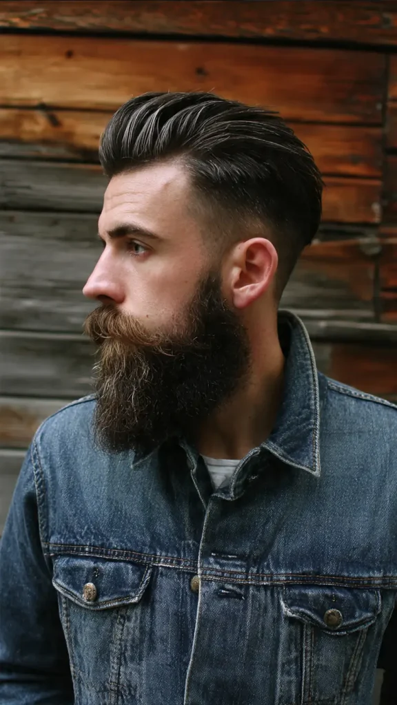 Pompadour with Full Beard