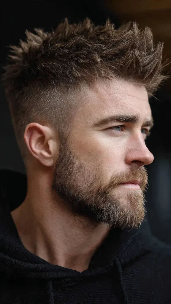 Short Spiky Hair with Beard