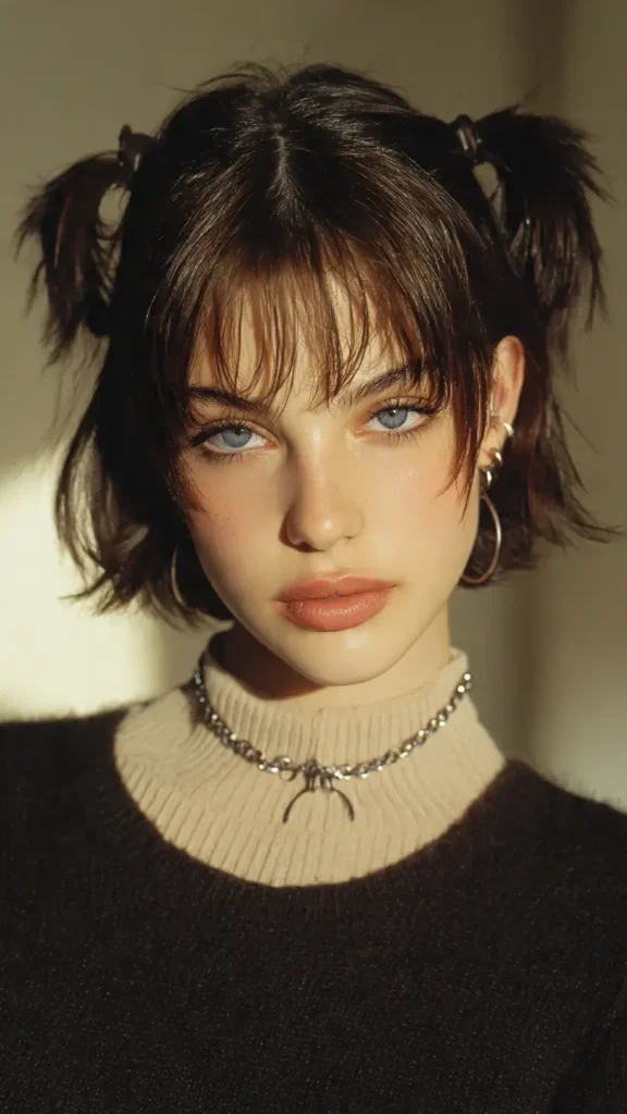 Y2K Short Hair with Tiny Pigtails