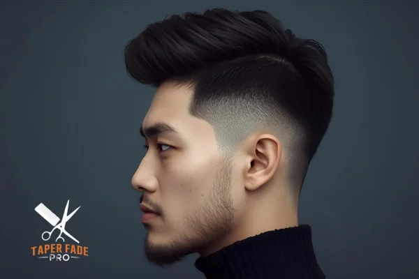 Asian Man taper fade fluffy textures