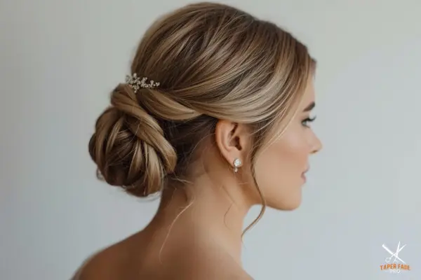 Bridal-Inspired Short Bun hairstyle