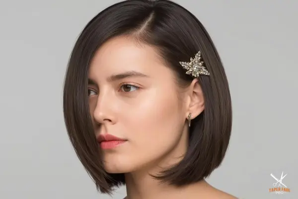 Simple Straight Crop with Side Barrette
