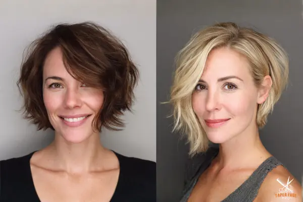 Textured Bob with Side Part haircut styling