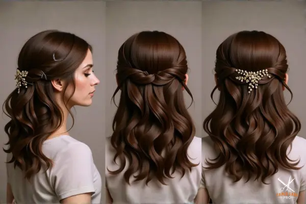 Textured Half-Up Waves hair style