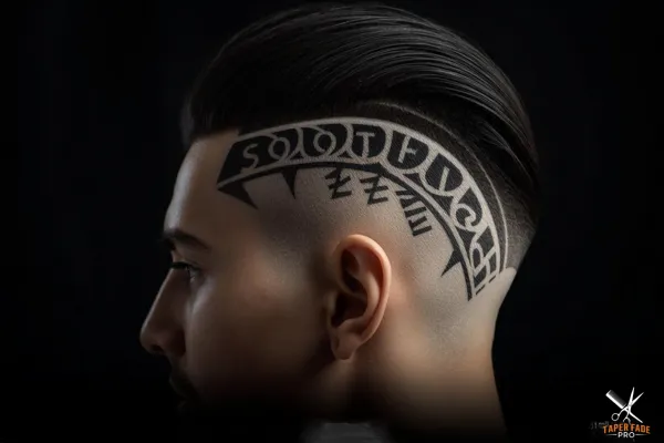 Taper fade Symbolic & Letter Designs haircut