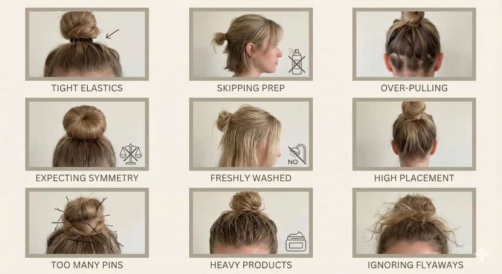 14 Mistakes People Make in bun hairtyle