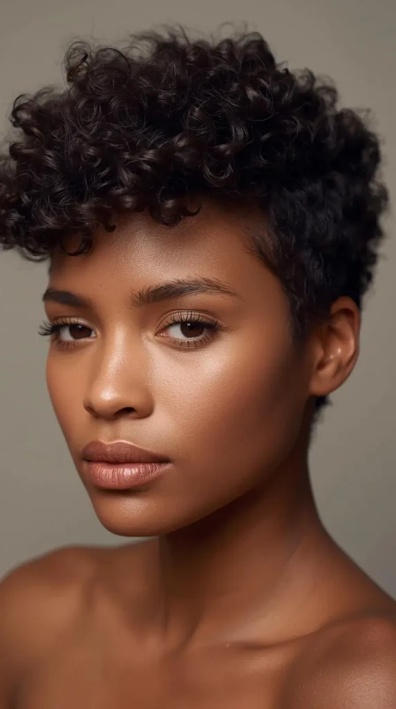 Curly or Coily Hair short messy hair