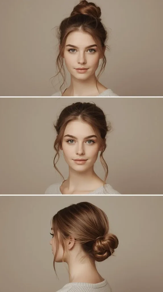 Face Shape Adjustments hair bun styling