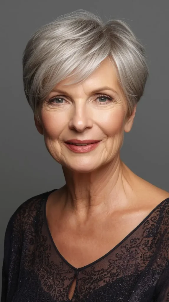 Women messy short hair Over 60