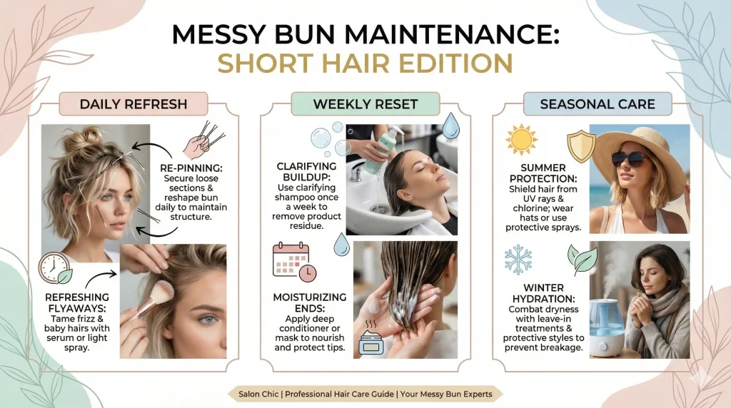 messy bun short hair Maintenance Breakdown