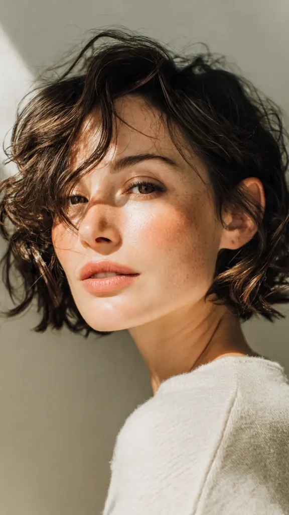 messy Wavy short Hair