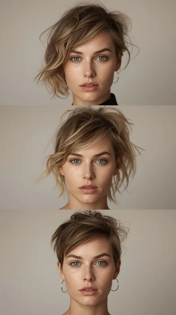 messy bun hairstyle for short hair