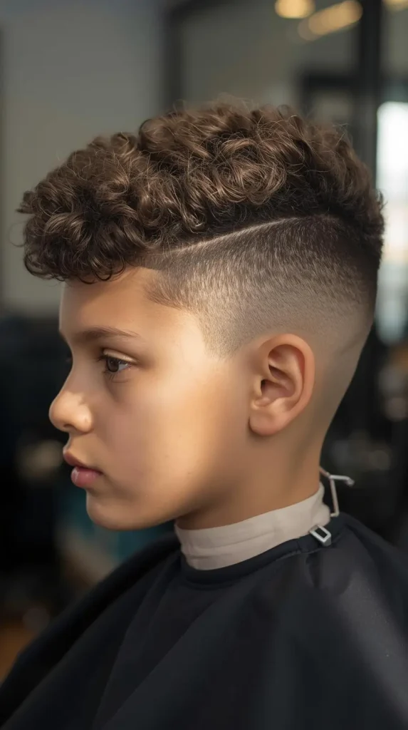 Curly Hair Taper Fade for Boys and Kids