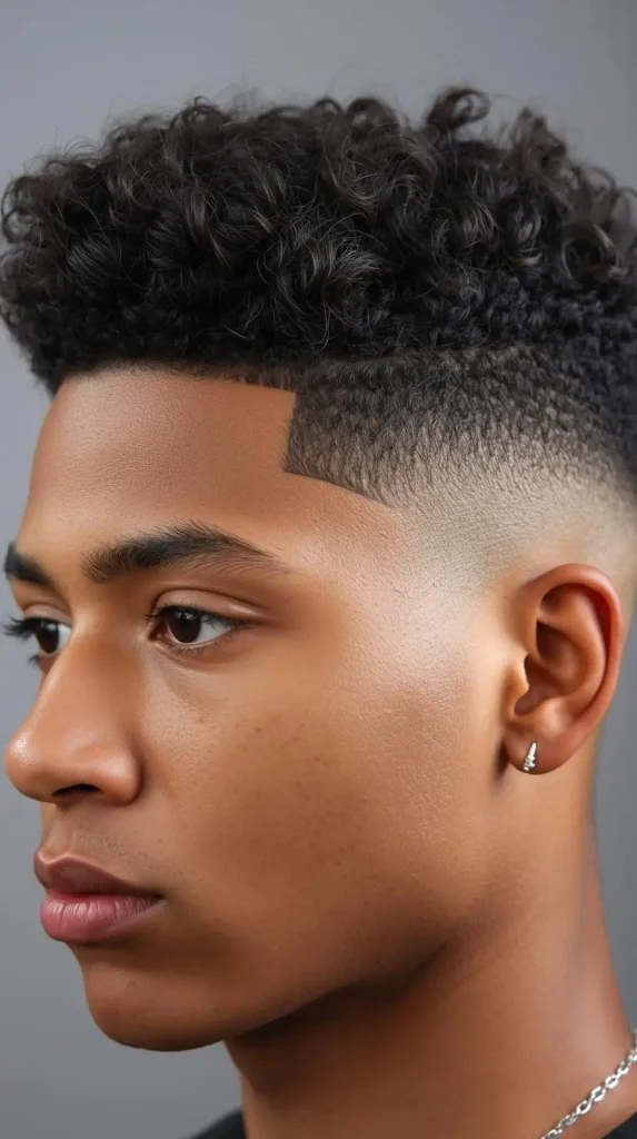Mid Taper Fade Curly Hair Classic