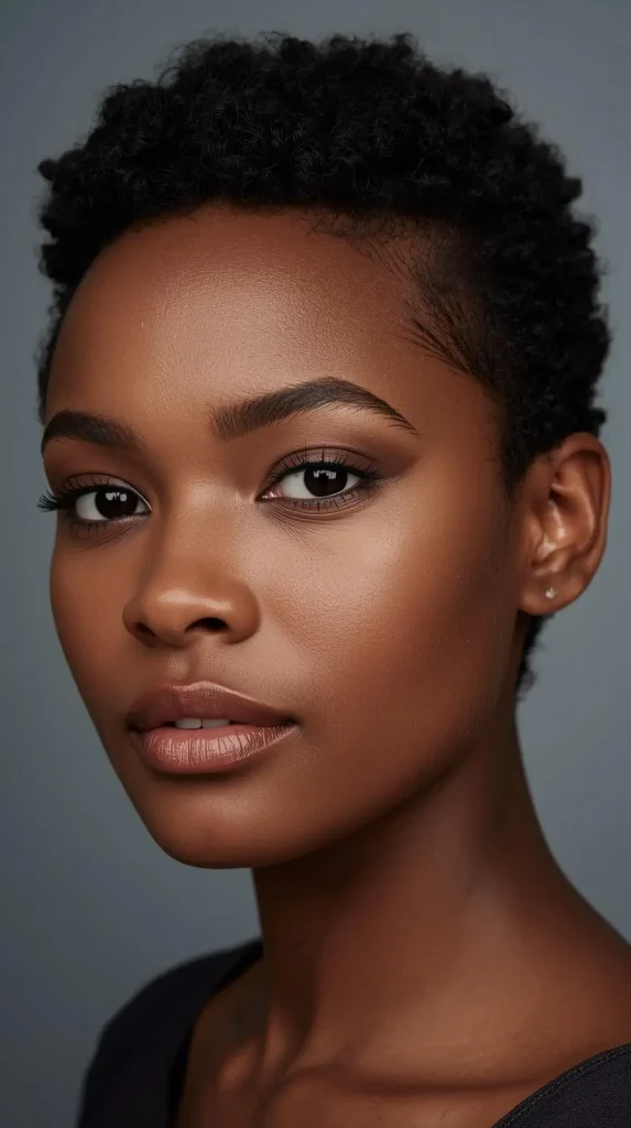 Pin Curls Black Women Short Hair with Defined Edges