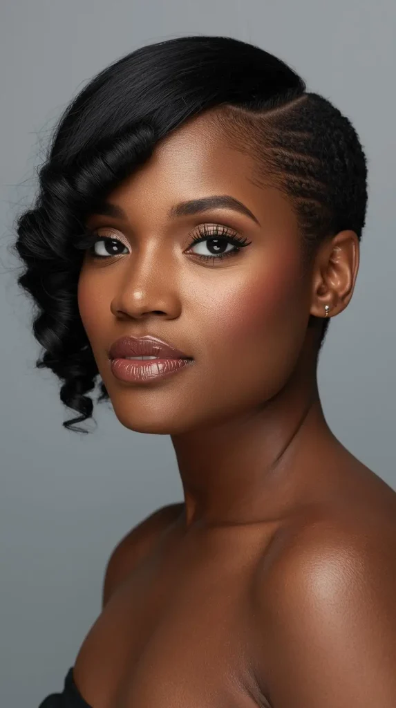Pin Curls for Black Women Short Hair Straight Silk Press Base