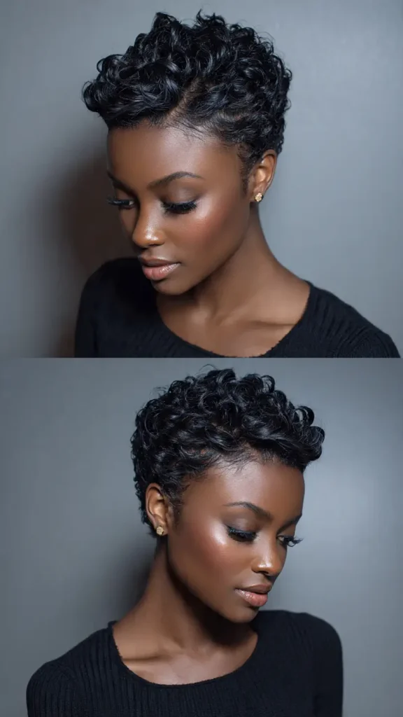 Pin Curls for Black Women Short Hair at Home Low Manipulation Set