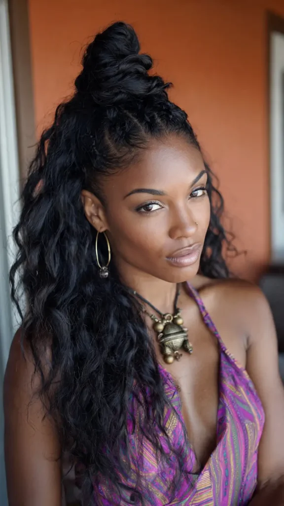 Pin Curls for Short Hair Black Women Half Up Half Down