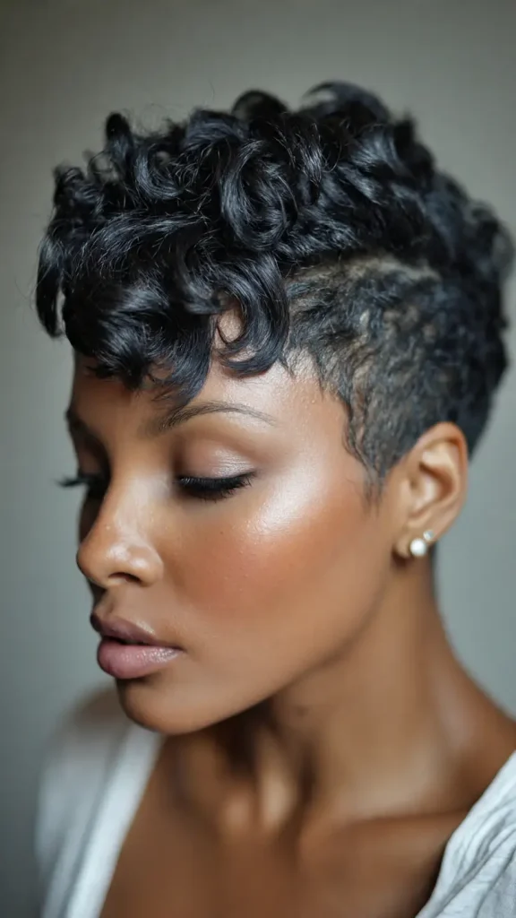 Short Hair Styles Pixie Black Women Pin Curls