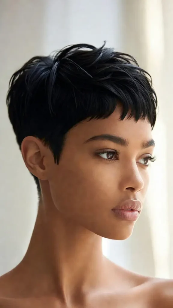 tanaya taylor Sculpted Side Part Pixie