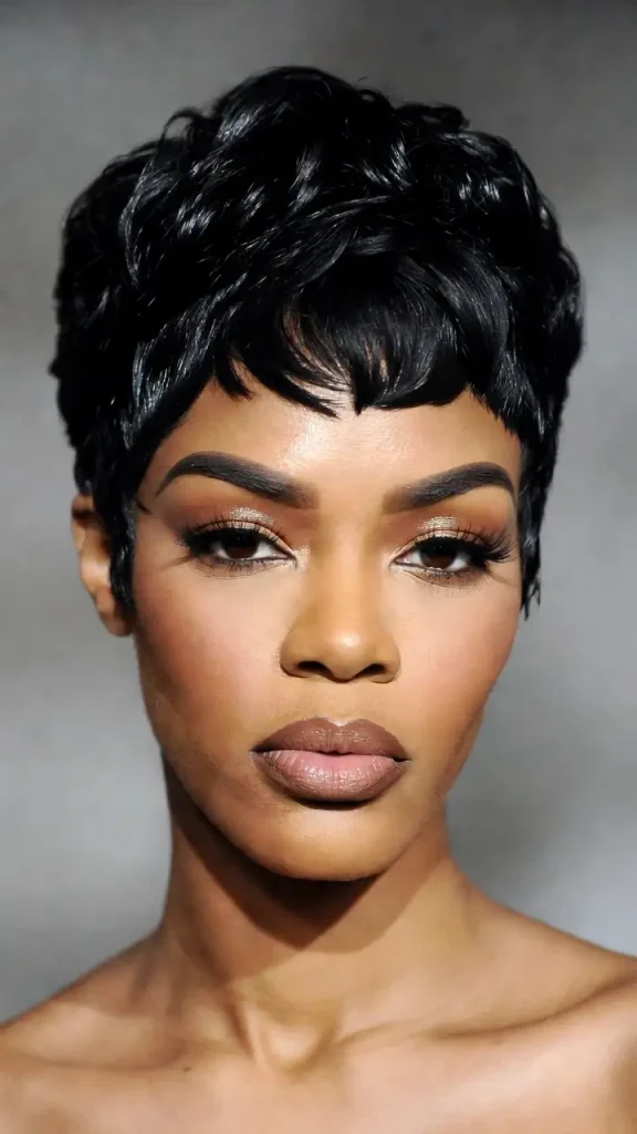 teyana taylor Jet Black Sleek Pixie