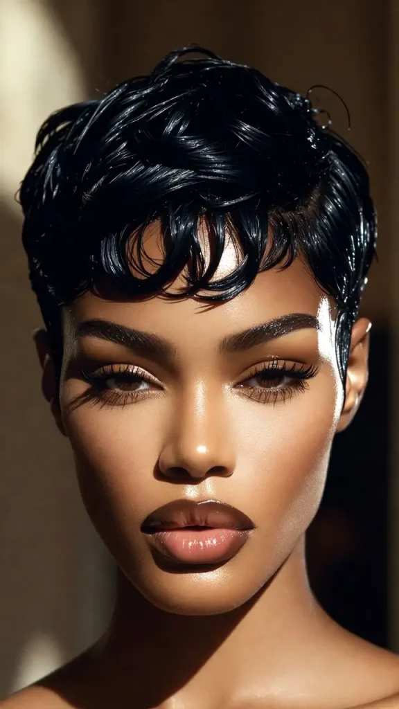 teyana taylor Wet Look Pixie Finish
